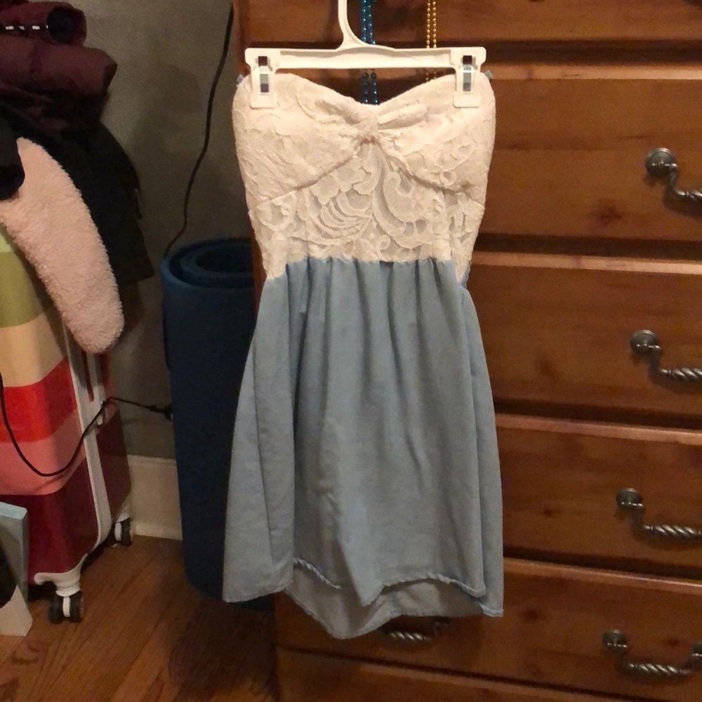 Rue 21 denim and lace strapless sun dress